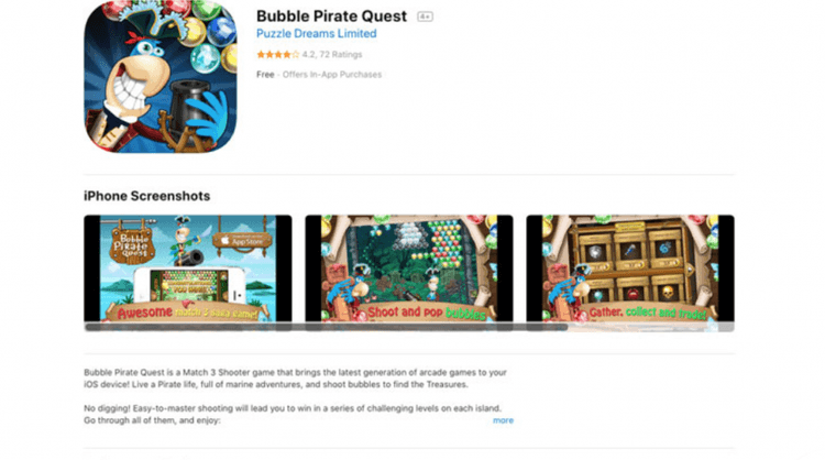 Bubble Pirate Quest, an exciting match 3 shooter game that takes you on a pirate adventure to find treasures through a series of challenging levels. With over 100 mysterious levels, engaging gameplay, and lovely visuals and sounds, it's a game that you won't be able to put down.